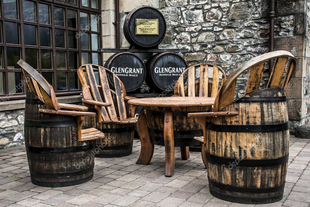 United Kingdom, Scotland 17.05.2016 Glen Grant Speyside Single Malt Scotch Whisky Trails Distillery visit production furniture