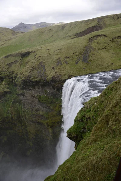 Skogafoss 폭포의 보기 — 스톡 사진