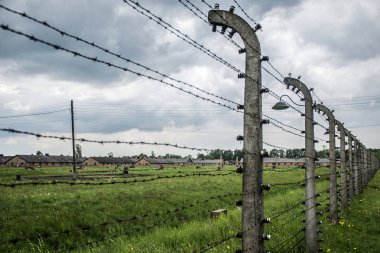 Dikenli tel toplama kampı Auschwitz Birkenau KZ Polonya 2