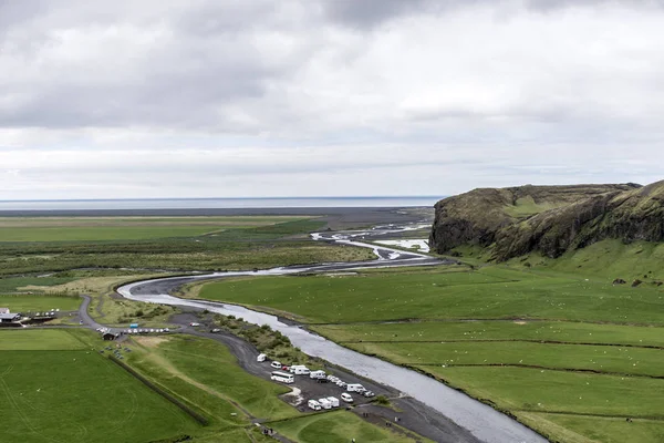 Vue de Skogafoss belle Islande verte — Photo