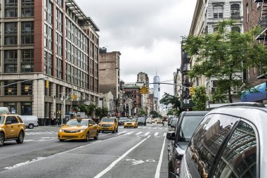 New York City Taksi sokakları ABD büyük elma manzarası comuter