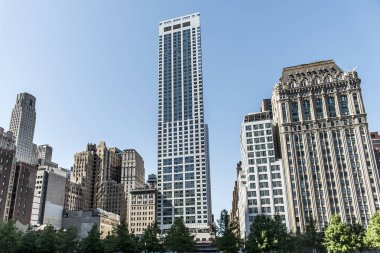 Binalar kalan sıfır New York City ABD skyline zemin