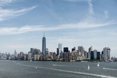 New York City ABD Skyline büyük elma hudsen nehir manzarası