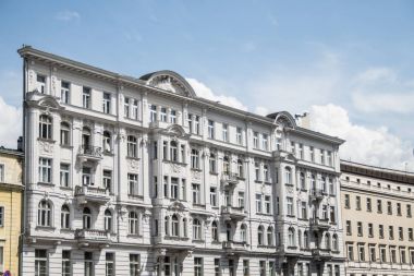 Polonya Varşova flatiron bina beyaz cephe klasik kültür