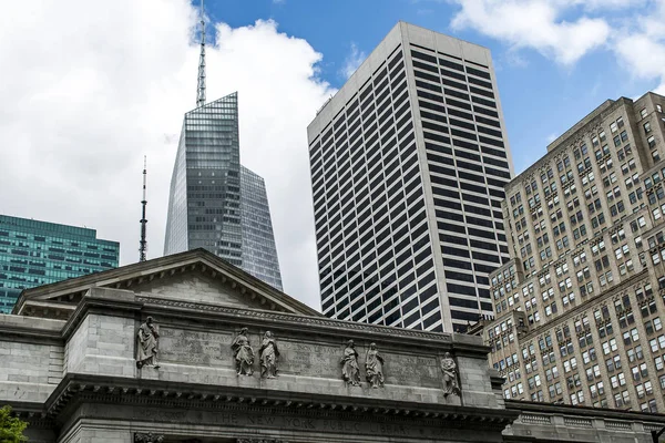 Biblioteka Publiczna Nowym Jorku Usa budynków fasada Big Apple wieżowiec — Zdjęcie stockowe