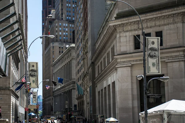 Wall Street Finans Para merkezi New York'ta ABD büyük elma — Stok fotoğraf