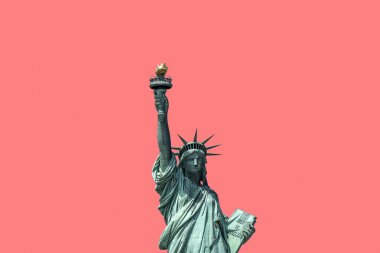 pembe arka plan New York City Amerika Birleşik Devletleri izole Özgürlük heykeli