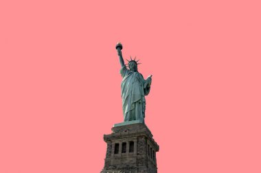 pembe arka plan New York City Amerika Birleşik Devletleri izole Özgürlük heykeli