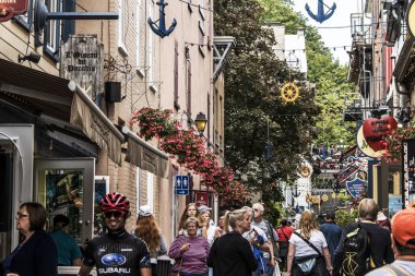Alt şehir eski Quebec, turistik Quebec City Kanada 13.09.2017 kişidir Unesco mirası