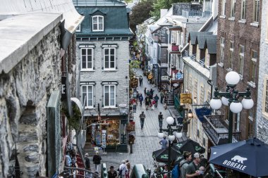 Alt şehir eski Quebec, turistik Quebec City Kanada 13.09.2017 kişidir Unesco mirası