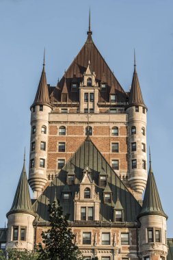 Chateau Frontenac, Kanada Quebec City Sunset Tower en ünlü turistik UNESCO Dünya Miras Listesi