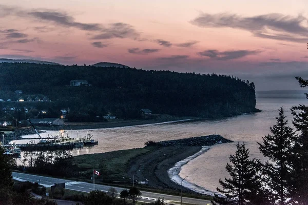 Magnifique coucher de soleil sur la baie de Fundy Canada — Photo