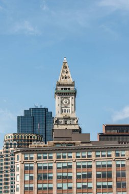Tarihi Custom House gökdelen Saat Kulesi manzarası Boston Massachusetts ABD içinde görünümünü