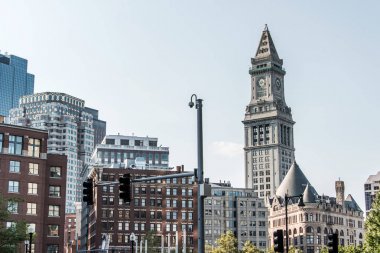 Tarihi Custom House gökdelen Saat Kulesi manzarası Boston Massachusetts ABD içinde görünümünü
