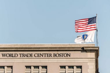 Commonwealth iskelenin Güney Boston Rıhtımlar üzerinde yer alan Boston ABD 05.09.2017 Seaport Dünya Ticaret Merkezi Binası