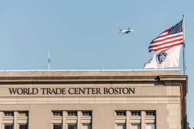 Commonwealth iskelenin Güney Boston Rıhtımlar üzerinde yer alan Boston ABD 05.09.2017 Seaport Dünya Ticaret Merkezi Binası