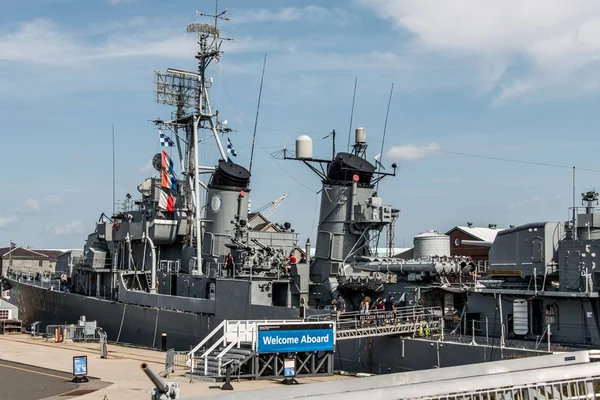 Boston Massachusetts EUA 06.09.2017- USS Cassin Jovem Fletcher classe contratorpedeiro National Historic Landmark — Fotografia de Stock