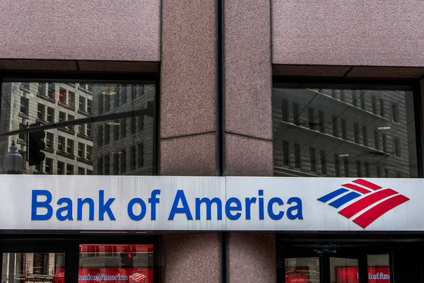 Boston massachusetts ABD 06.09.2017 Bank of America logosu Amerikan çokuluslu finansal bankacılık hizmetleri şirketi