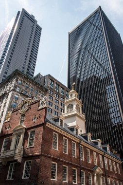 Boston, MA, USA Old State House downtown financial district Oldest surviving public building Boston Massacre clipart