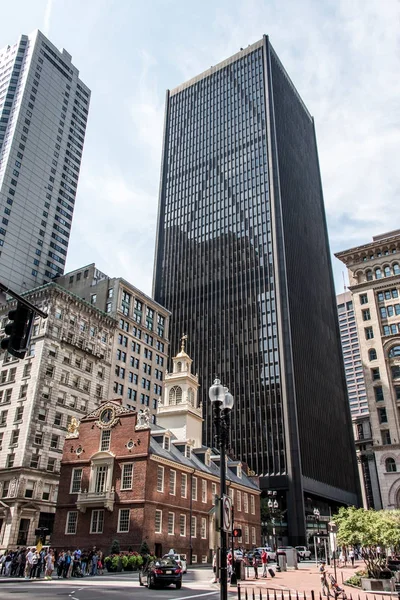 Boston, MA, USA Old State House downtown financial district Oldest surviving public building Boston Massacre — Stock Photo, Image