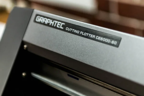 Graphtec dijital baskı sistemi çizici geniș formatı uygulamaları folyo geniş bir yazdırma — Stok fotoğraf