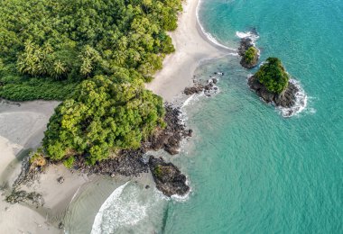 Aerial View of Tropical espadilla beach and Coastline near the Manuel Antonio national park, Costa Rica clipart