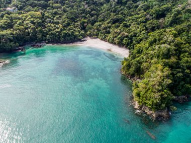 Aerial View of Tropical Biesanz beach and Coastline near the Manuel Antonio national park, Costa Rica clipart
