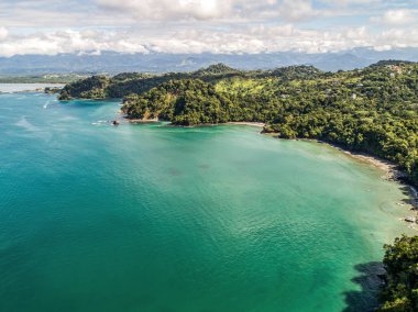 Aerial View of Tropical Biesanz beach and Coastline near the Manuel Antonio national park, Costa Rica clipart