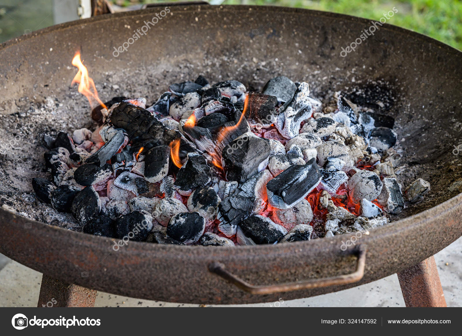 charcoal briquettes fire pit