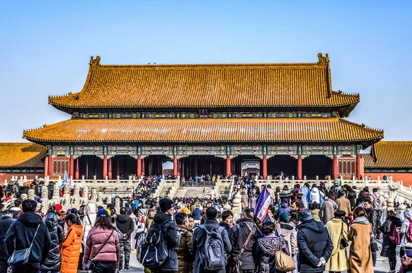 24.02.2019 Bejing Čína - Zakázané město je čínský císařský palác z dynastie Ming — Stock fotografie