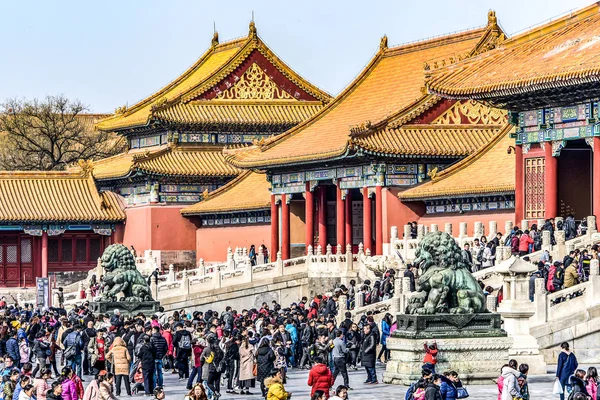 24.02.2019 Bejing Čína - Zakázané město je čínský císařský palác z dynastie Ming — Stock fotografie