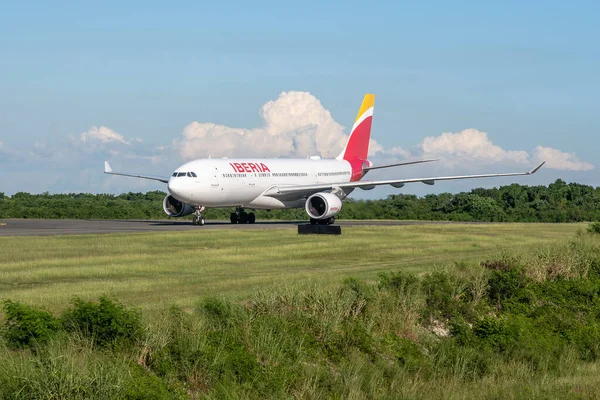 Frankfurt Alemanha 18.11.19 Iberia Espanha Avião aéreo jato a partir do aeroporto pronto para decolar — Fotografia de Stock