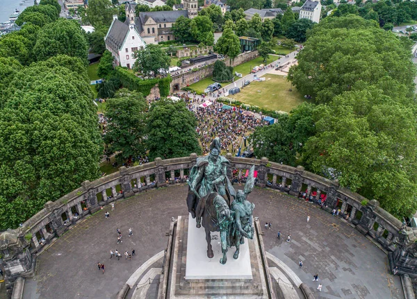 Coblence ville Allemagne monument historique Coin allemand où les rivières Rhin et Moselle coulent ensemble — Photo