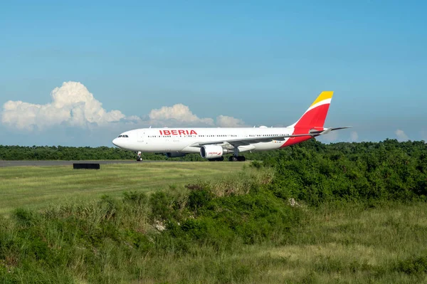 Frankfurt Alemanha 18.11.19 Iberia Espanha Avião aéreo jato a partir do aeroporto pronto para decolar — Fotografia de Stock