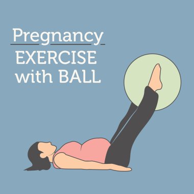 Sağlıklı hamile kadın egzersiz, germe ve Yoga simgeler 