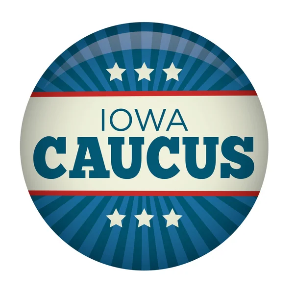 Ρετρό ή Vintage στυλ Iowa διαβούλιο κουμπί Καρφίτσωμα προεκλογική εκστρατεία — Διανυσματικό Αρχείο