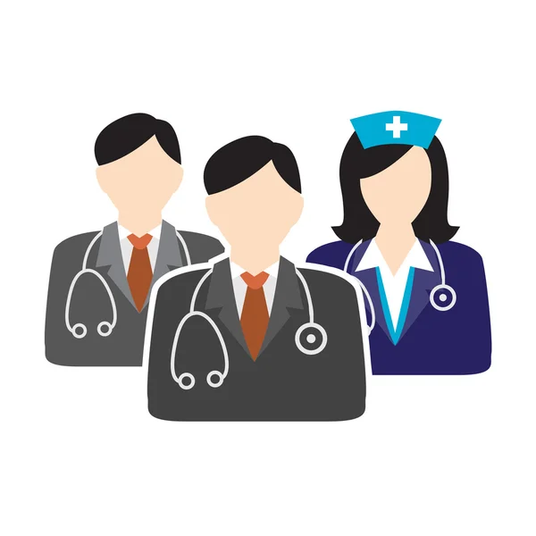 Ιατρική περίθαλψη γιατρό και νοσοκόμα εικονίδια — Διανυσματικό Αρχείο