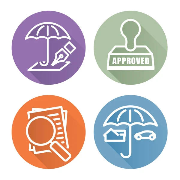 Aperçu des icônes de l'assurance habitation et automobile — Image vectorielle