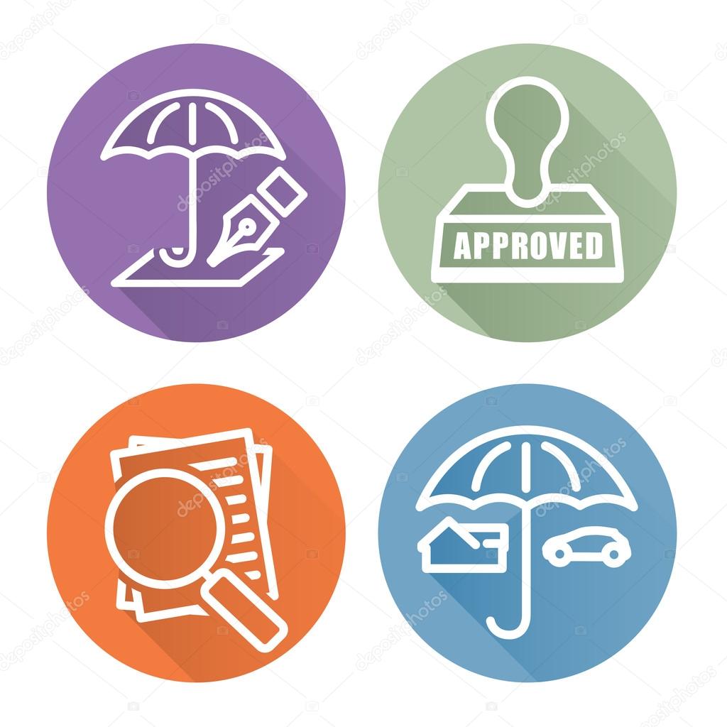 Outline Home and Auto Insurance Icons
