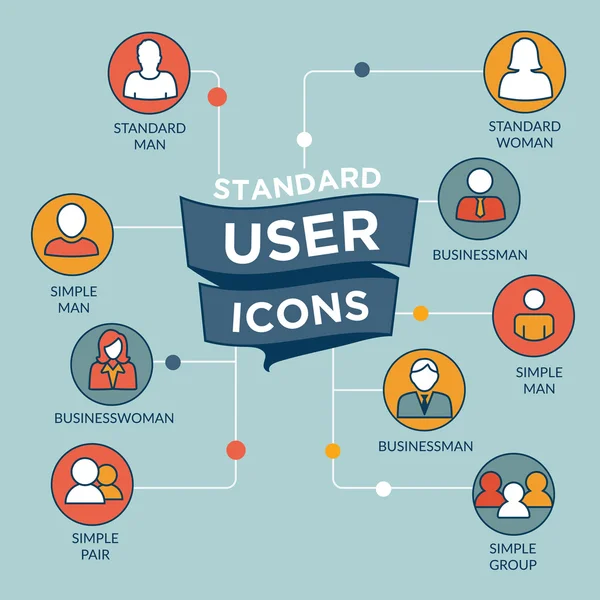 Conjunto de ícones de usuário padrão —  Vetores de Stock