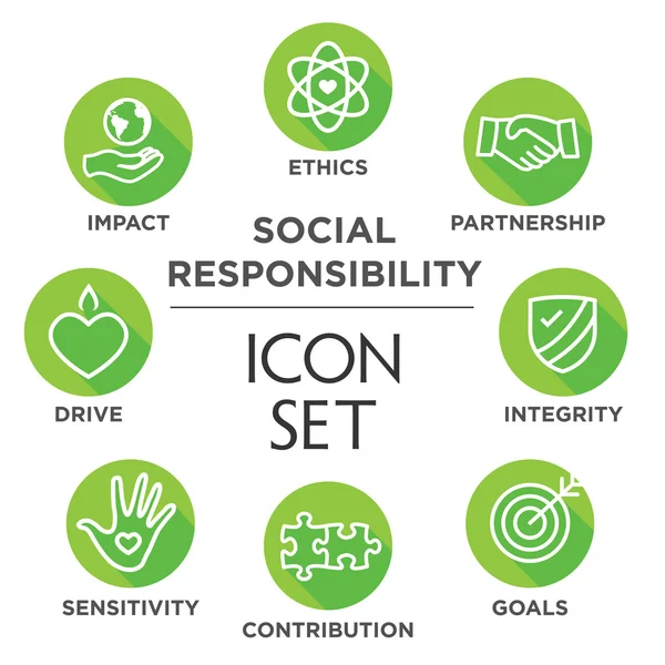 Sosyal sorumluluk anahat Icon Set