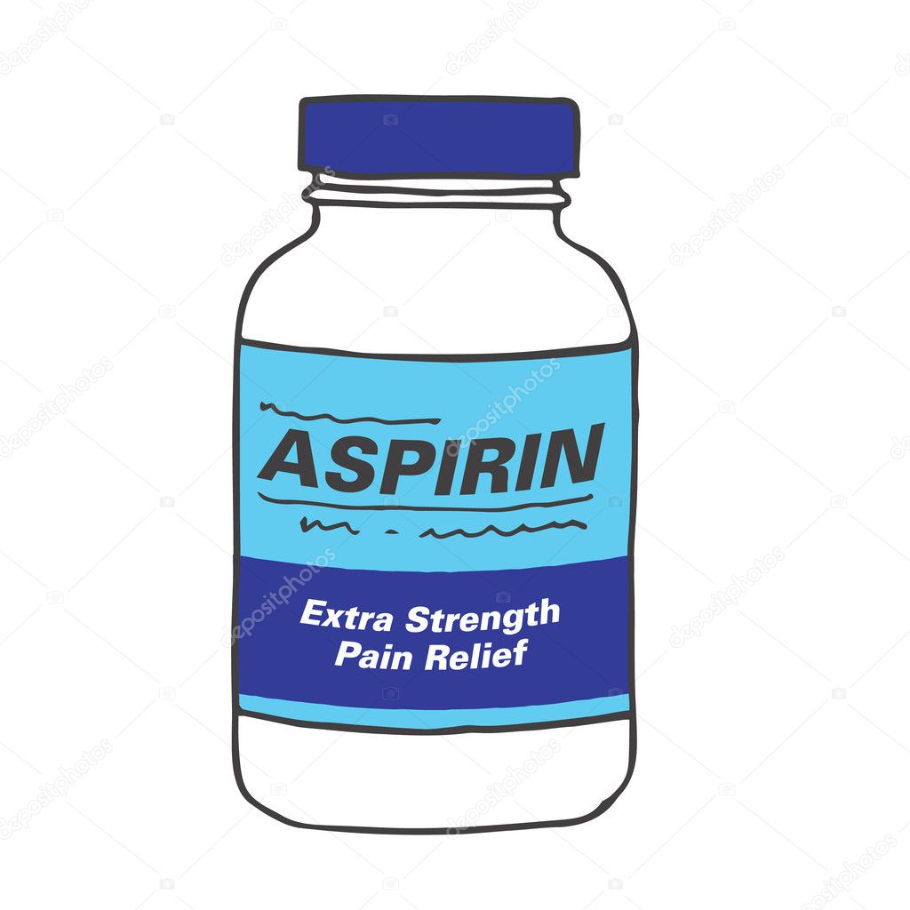  Aspirin Bottle for Pain or Headache. 