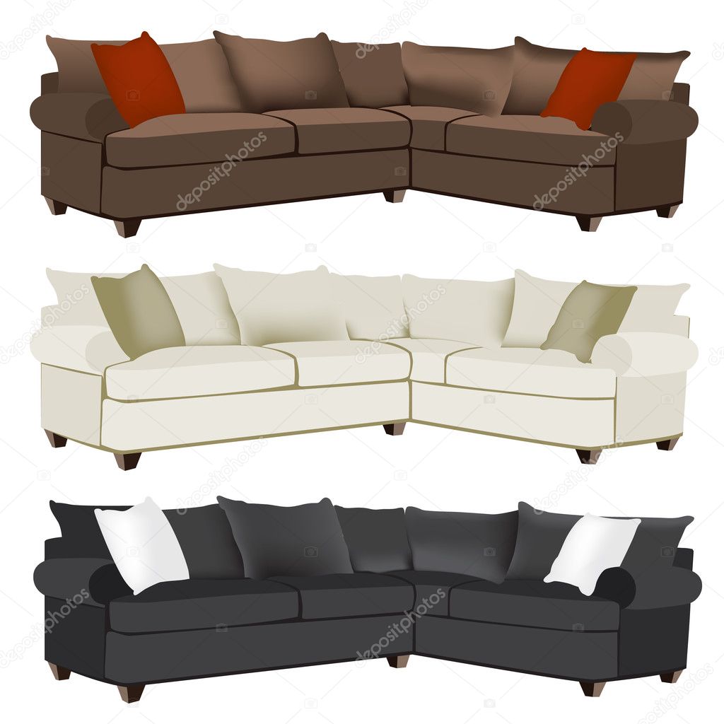 Modern Or Contemporary Red White, Microfiber And Leather Sectional