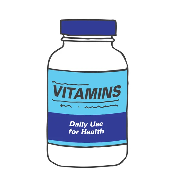 Daily Use Vitamins Keep you Healthy and Strong — Stock Vector