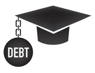 Mezun öğrenci kredi simgeler - öğrenci kredi grafik eğitim mali yardım veya yardım, hükümet borç ve borç