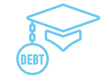 Mezun öğrenci kredi simgeler - öğrenci kredi grafik eğitim mali yardım veya yardım, hükümet borç ve borç