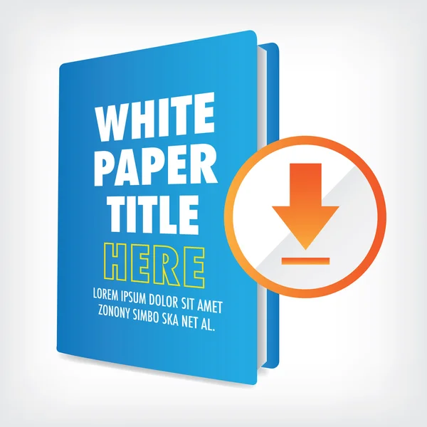 Descargue el Whitepaper o Ebook Graphic con título reemplazable, portada y CTAs con botones de llamada a la acción . — Vector de stock