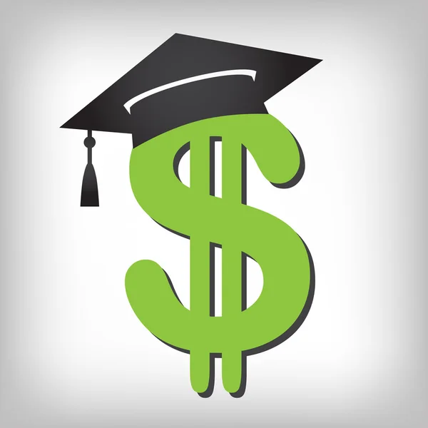 대학원 학생 대출 아이콘-교육 재정 지원 또는 지원, 정부 대출 및 채무에 대 한 학생 대출 그래픽 — 스톡 벡터