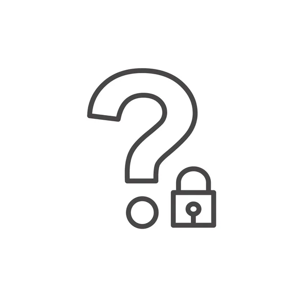 Passwort-Hinweis-Symbol mit Fragezeichen — Stockvektor