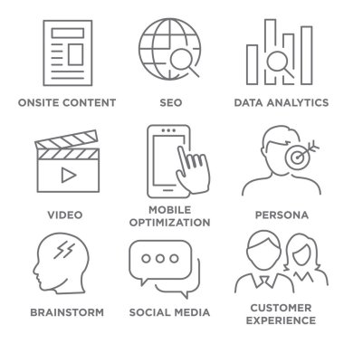 Pazarlama stratejisi Icon Set